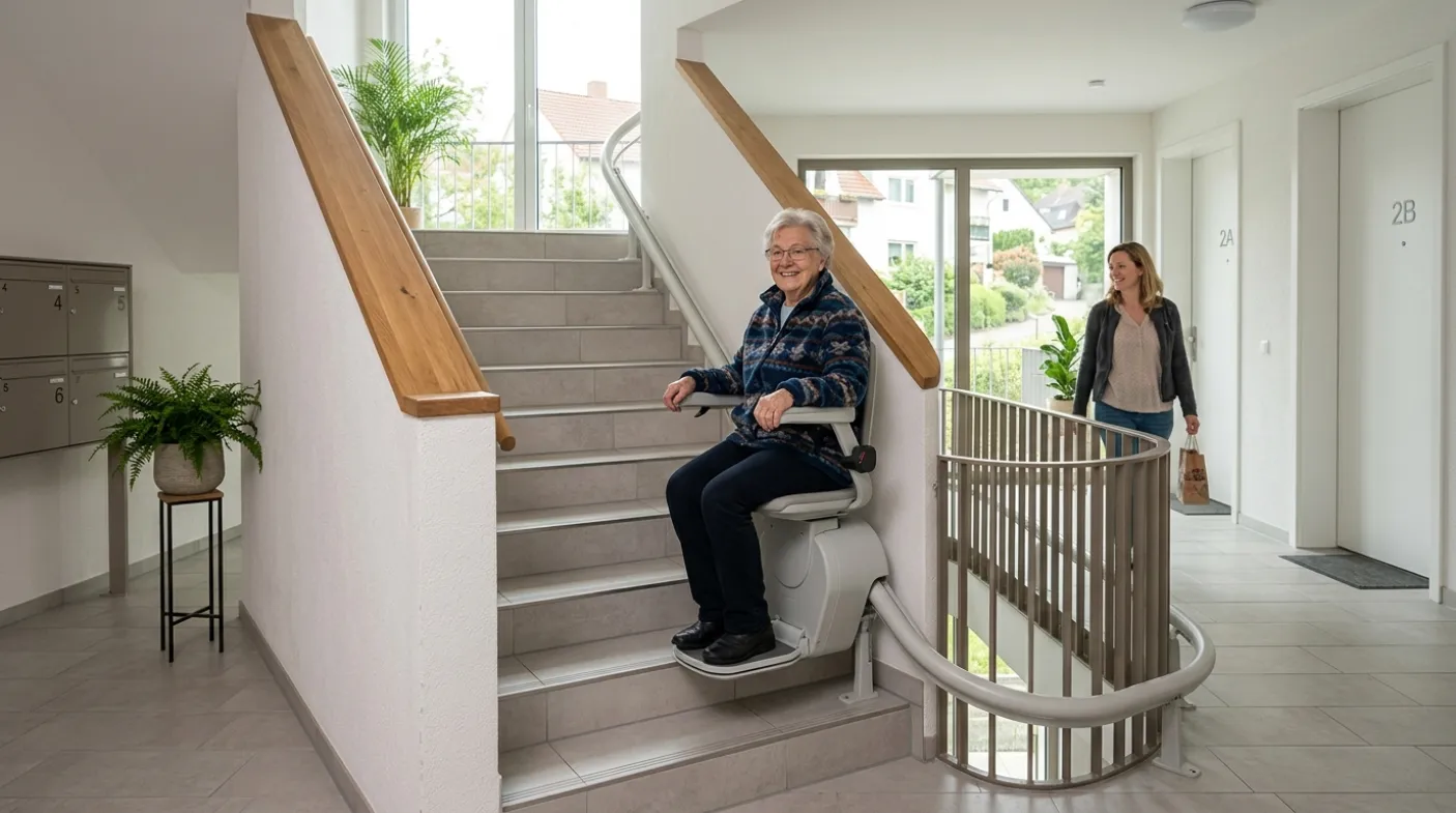 Treppenlift im Mehrfamilienhaus: Rechte, Kosten, Zustimmung und Förderung